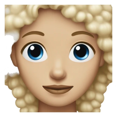 blonde mom blue eyes with beige poodle  sticker