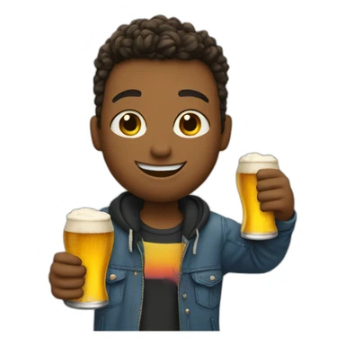 A skater with a beer in hand sticker