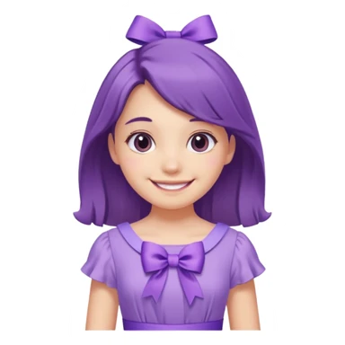 only purple pastel dress with cute ribbon sticker