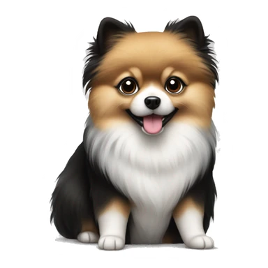 Black and white Pomeranian  sticker