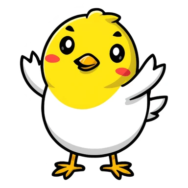 A half chicken on the bottom and half banana with a face on top sticker