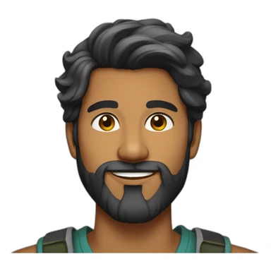 sri lankan 25 year old handsome and stylish guy with a beard and without smile sticker