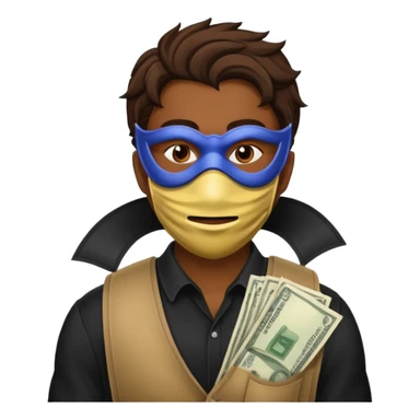 A robber with money on his back sticker