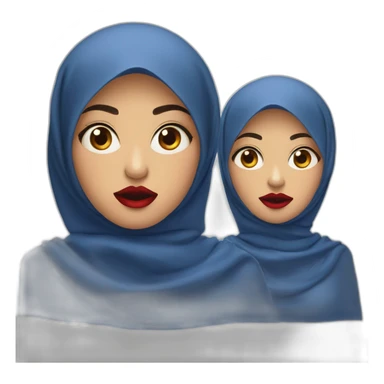 three-malay-women-wearing-blue-indigo-hijab-with-red-lipstick-with-shocked-face sticker
