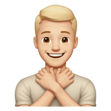 Arms crossed holding neck laughing guy  sticker