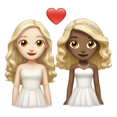 pale girl with brown hair marrying blonde girl sticker