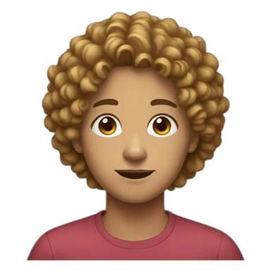 Teenager with curly hair sticker