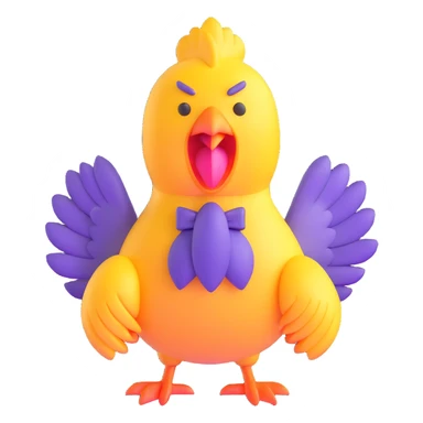 shouting long neck yellow chicken sticker