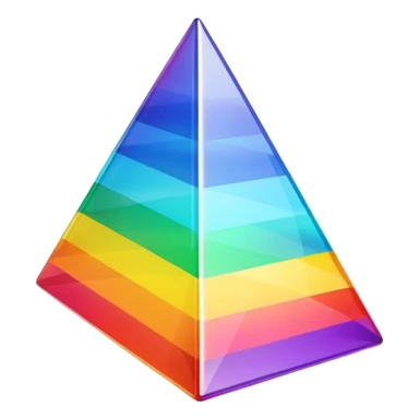 A 3d, not to detailed rainbow prismatic triangular prism. sticker