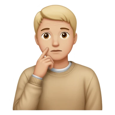 person standing hand on chin thinking sticker