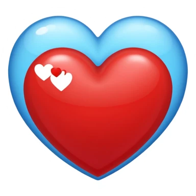 Corazón rojo único diferente con tonos azul claro sticker