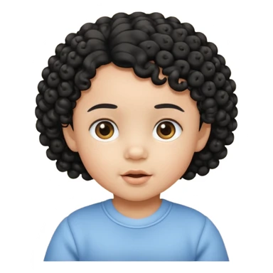 curly black hair baby sticker