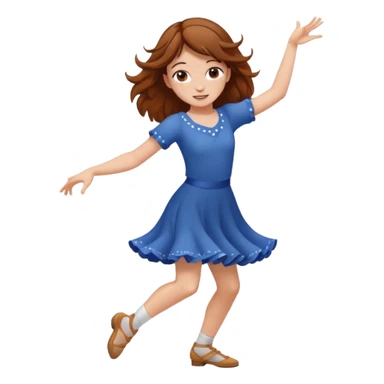 Brown haired girl with freckles dancing sticker