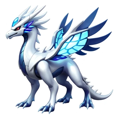 Iridescent Futuristic Modern Epic Legendary Shiny Cyber-Suicune-Dialga-Lugia-Reshiram-Creature, (full body) sticker