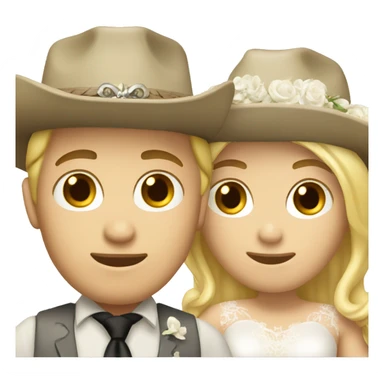 two white women getting married cowboy hats sticker