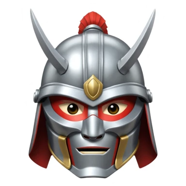silver samurai helmet sticker