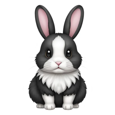 black and white dutch rabbit cute (ios7 style) sticker