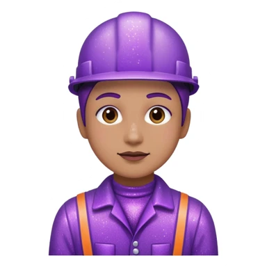industrial worker wearing glitter purple glittery clothes sticker