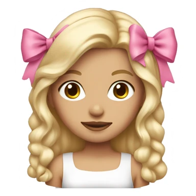 Girl with pink bow on her blondish hair sticker