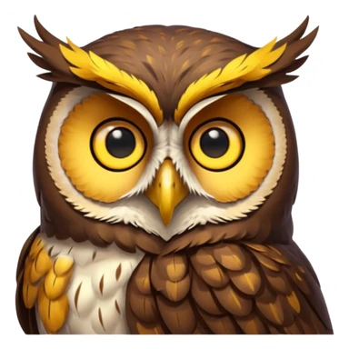 Owl – Wise-looking owl with large eyes, perched calmly sticker