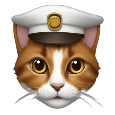 calico cat dark brown fur with pilot hat sticker