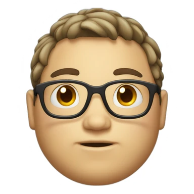 Nerdy fat kid with side part hair sticker