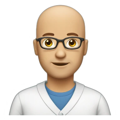 Bald teacher sticker