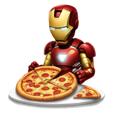 Iron Man eating pizza  sticker