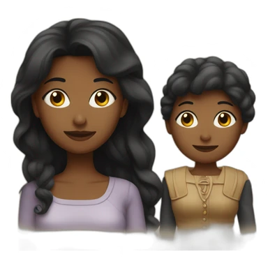 deux soeur noir cote a cote sticker