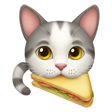 Cat eat sandwich sticker