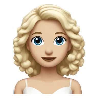 Bride with shoulder length blonde hair and blue eyes sticker