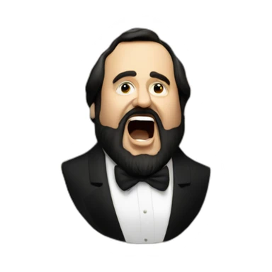 Hyperrealist pavarotti singing sticker