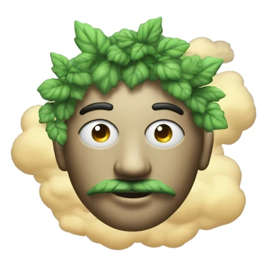 420 Person face portrait beakerbong clouds sticker