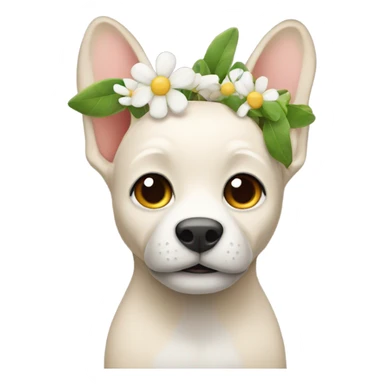emoji with flower in ear  sticker