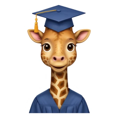 happy giraffe wearing a graduation cap sticker