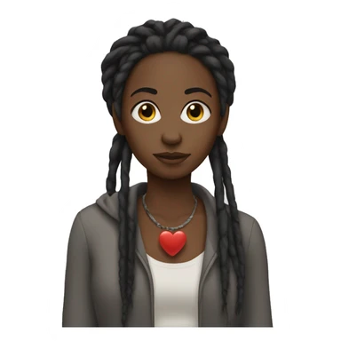 Black woman with dreads hand heart  sticker