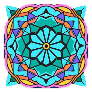kaleidoscope effect vibrant colors sticker