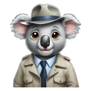 a koala detective sticker
