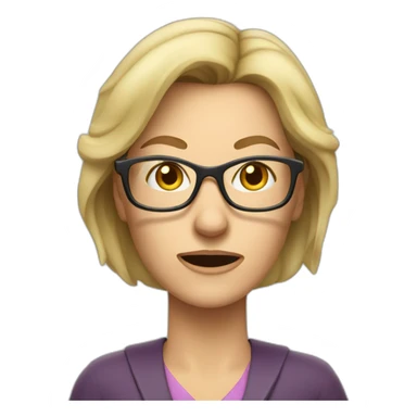 Middle-aged blond woman teacher with Long hair withot glasses being pissed off sticker