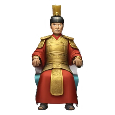 Han dynasty emperor on a throne sticker
