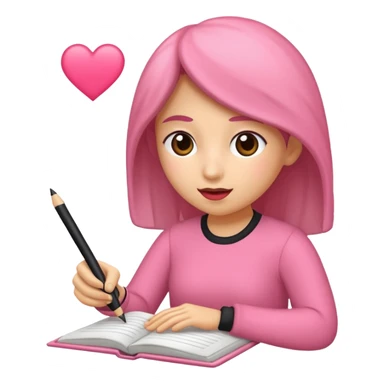 rosa escribiendo pensando sticker