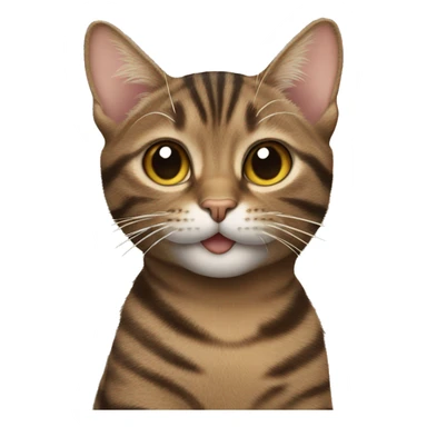 Brown tabby cat making peace sign sticker