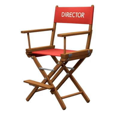 Director’s chair – foldable chair with “Director” text. sticker