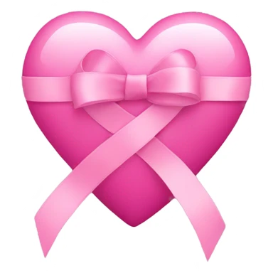Pink heart with pink ribbon  sticker