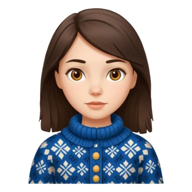 brunette scandinavian girl with scandinavian clothes sticker