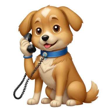 Dog talking on the phone sticker
