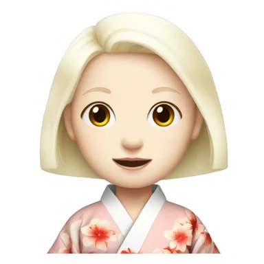 albino girl wearing a kimono  sticker