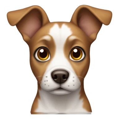 Small brown and white dog with short ears and small nose sticker