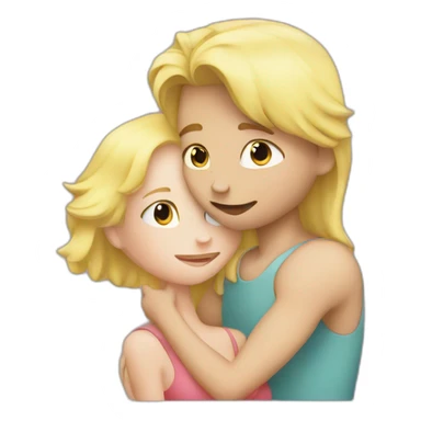 Blond boy kissing blonde girl sticker
