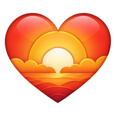 Sunrise heart sticker
